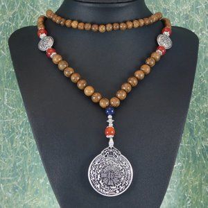 Long Mala Bead Necklace Boho Spiritual Jewelry